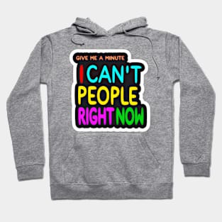 Give Me A Minute I Can't People Right Now - Sticker - Front Hoodie